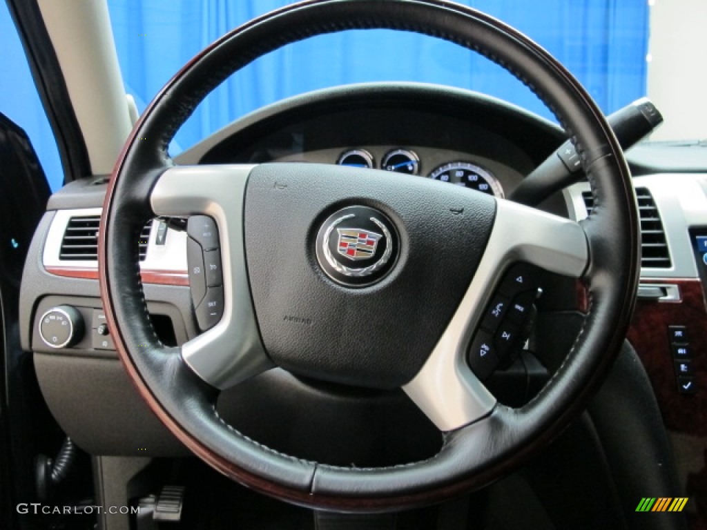 2013 Cadillac Escalade AWD Ebony Steering Wheel Photo #89080832