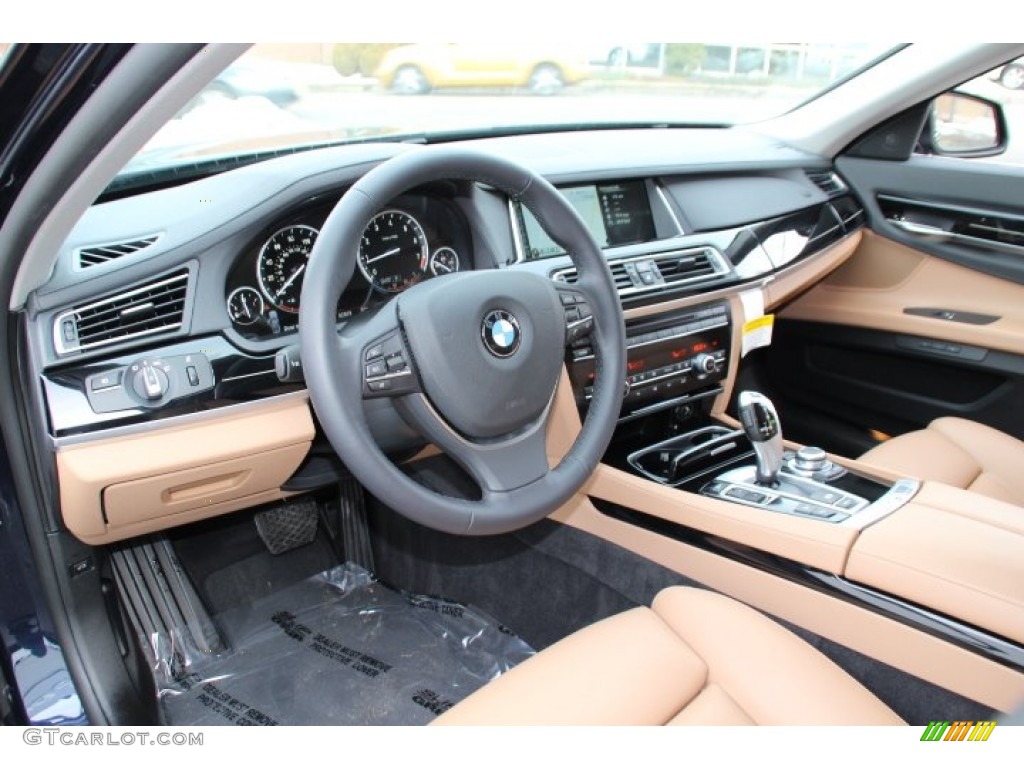 Saddle/Black Interior 2013 BMW 7 Series 750i xDrive Sedan Photo #89083466