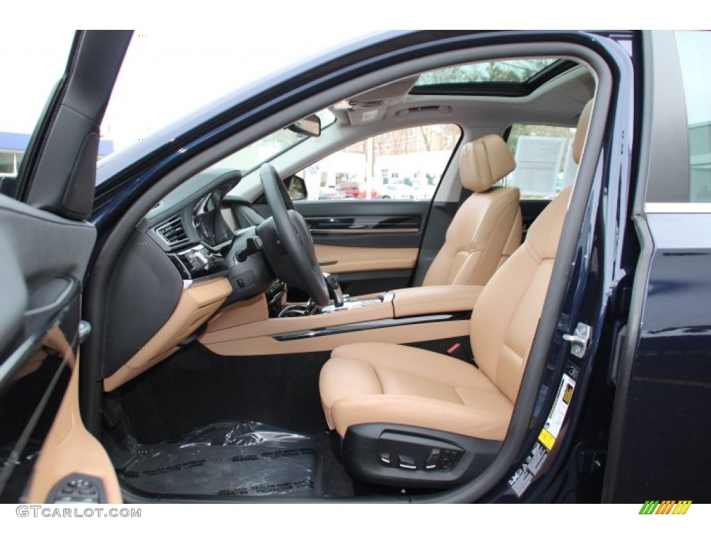 Saddle/Black Interior 2013 BMW 7 Series 750i xDrive Sedan Photo #89083492