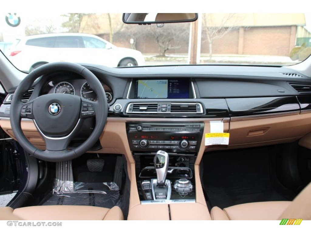 2013 BMW 7 Series 750i xDrive Sedan Saddle/Black Dashboard Photo #89083532