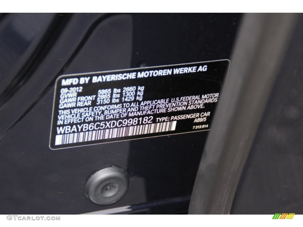 2013 7 Series Color Code A89 for Imperial Blue Metallic Photo #89083985