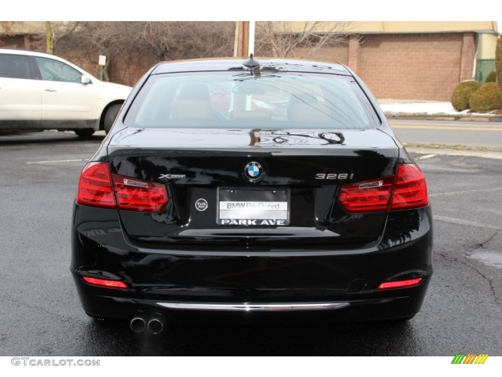 2013 3 Series 328i xDrive Sedan - Jet Black / Saddle Brown photo #4