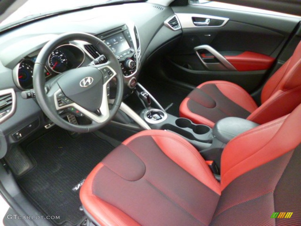 Black/Red Interior 2012 Hyundai Veloster Standard Veloster Model Photo #89096159