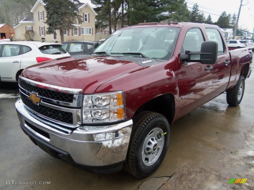 Deep Ruby Metallic 2014 Chevrolet Silverado 2500HD LS Crew Cab 4x4 Exterior Photo #89097719