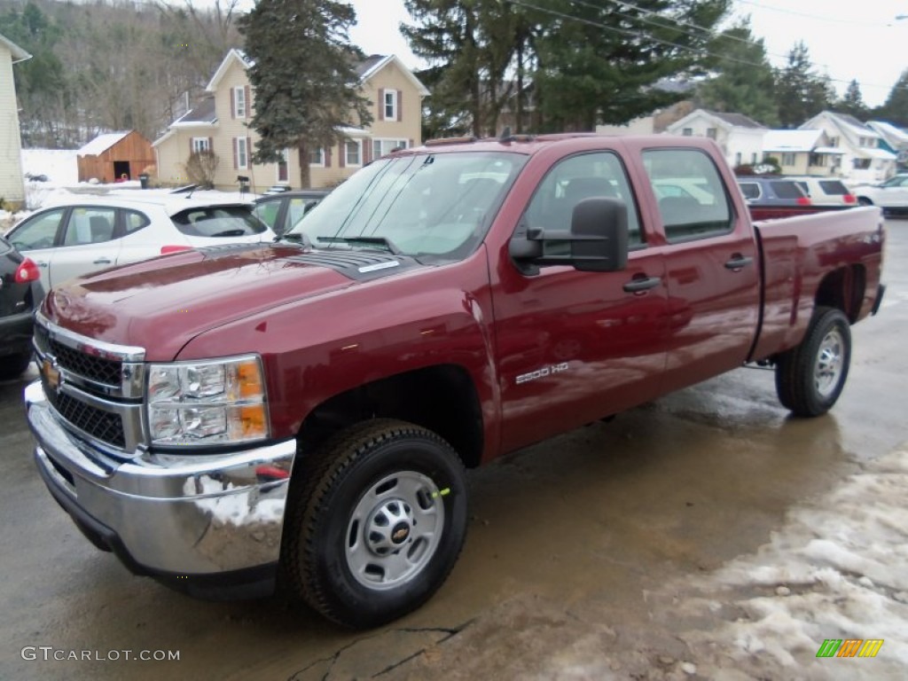 Deep Ruby Metallic 2014 Chevrolet Silverado 2500HD LS Crew Cab 4x4 Exterior Photo #89097890