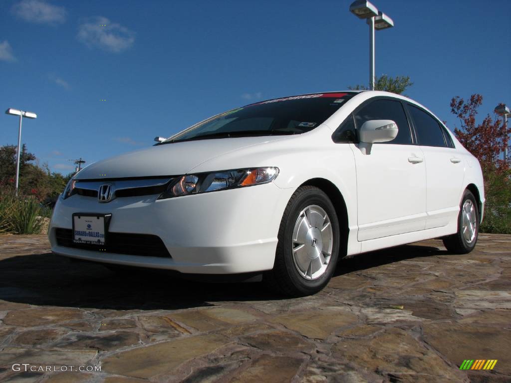 2008 Civic Hybrid Sedan - Taffeta White / Ivory photo #3