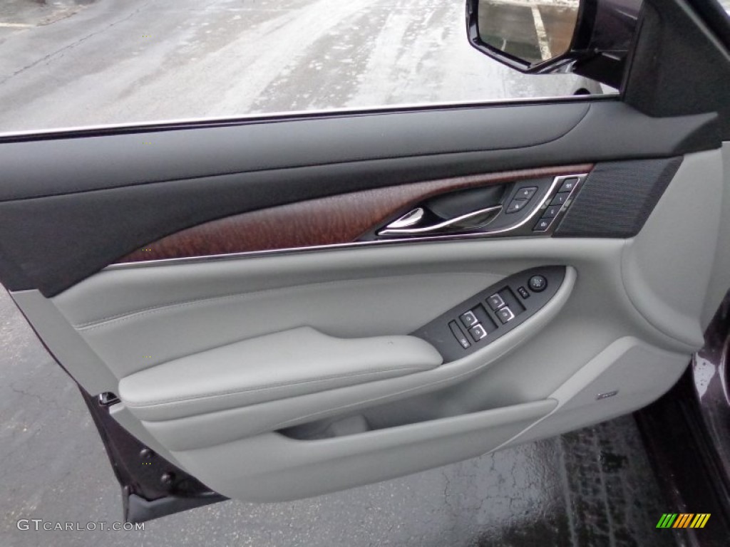 2014 Cadillac CTS Sedan Medium Titanium/Jet Black Door Panel Photo #89102459