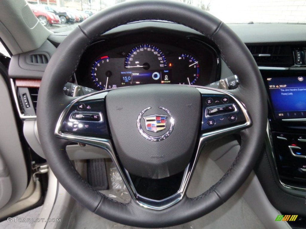 2014 Cadillac CTS Sedan Medium Titanium/Jet Black Steering Wheel Photo #89102984