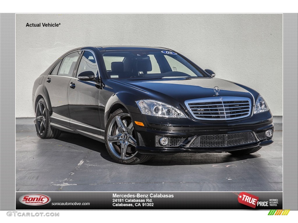 2008 S 63 AMG Sedan - Black / Black photo #1