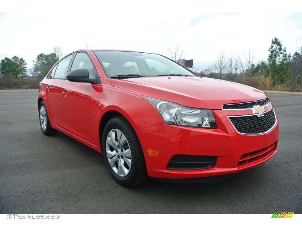 2014 Cruze LS - Red Hot / Jet Black/Medium Titanium photo #1