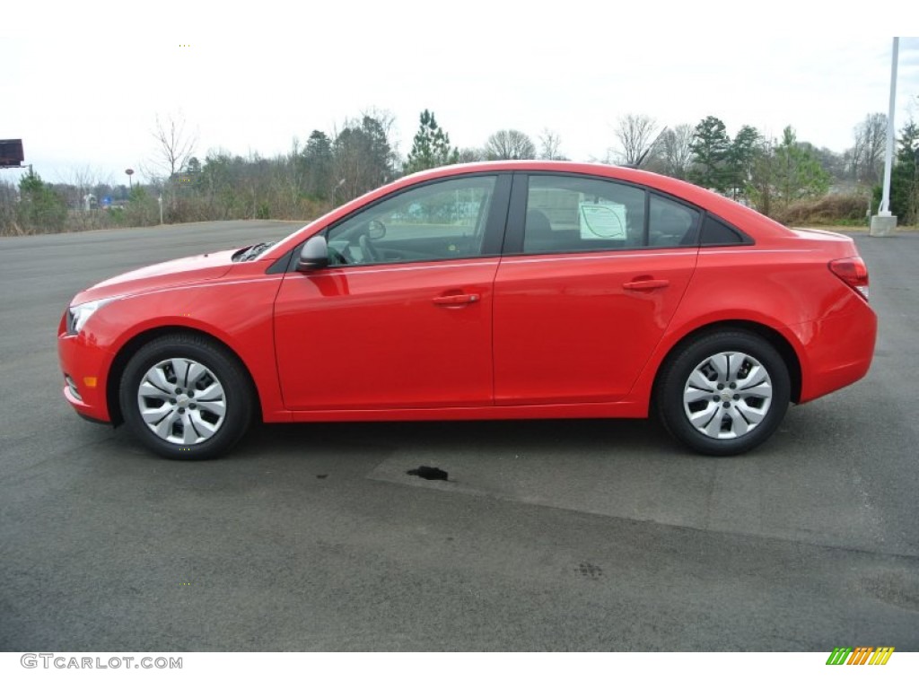 2014 Cruze LS - Red Hot / Jet Black/Medium Titanium photo #3
