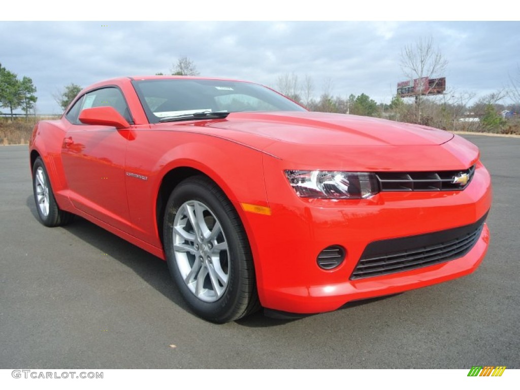 2014 Camaro LS Coupe - Red Hot / Black photo #1