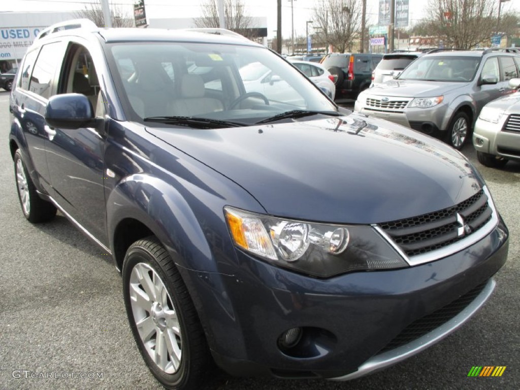 2007 Outlander XLS 4WD - Deep Blue Metallic / Beige photo #8