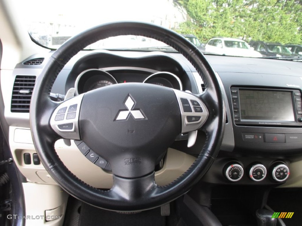 2007 Outlander XLS 4WD - Deep Blue Metallic / Beige photo #12