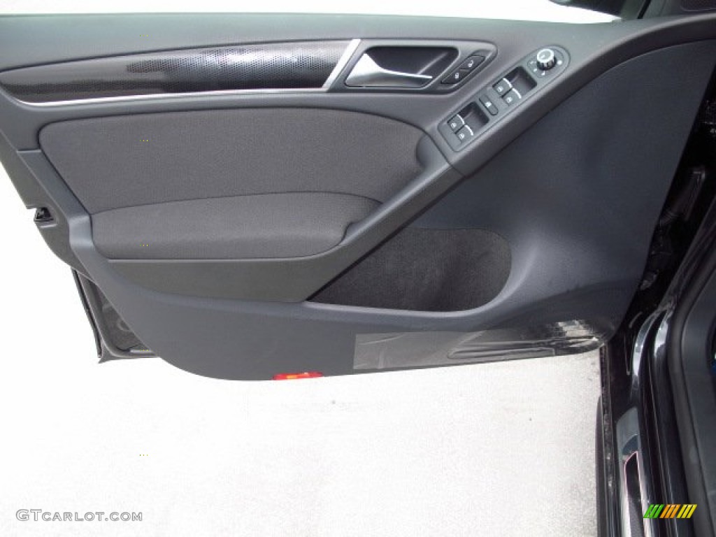 2014 Volkswagen GTI 4 Door Wolfsburg Edition Intelagos Plaid Cloth Door Panel Photo #89108510