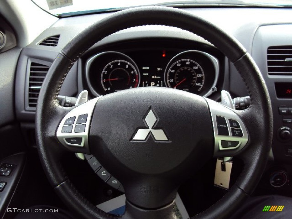 2013 Mitsubishi Outlander Sport ES 4WD Black Steering Wheel Photo #89111225