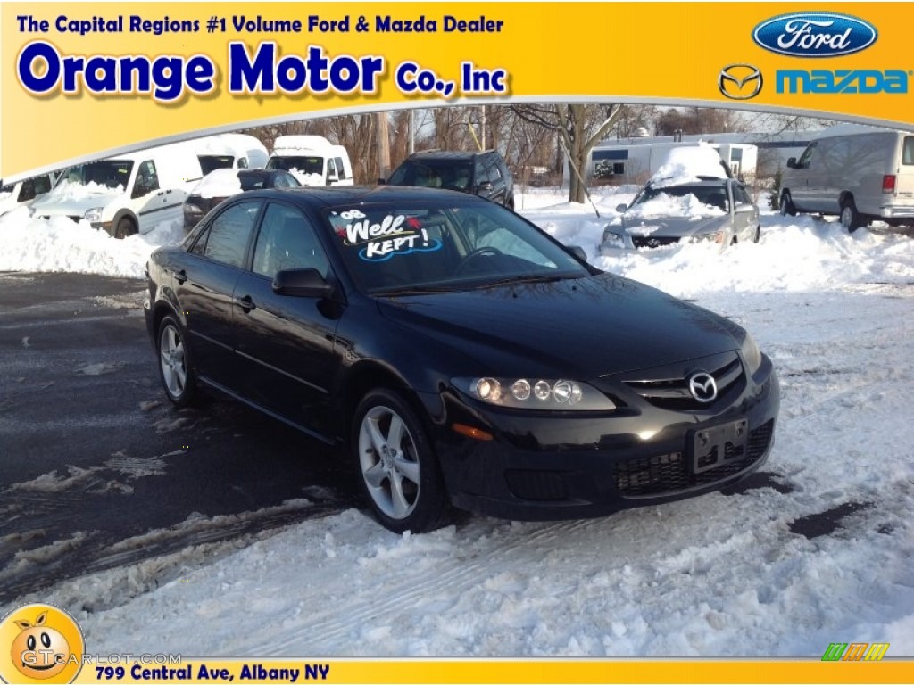 2008 MAZDA6 i Sport Sedan - Onyx Black / Black photo #1