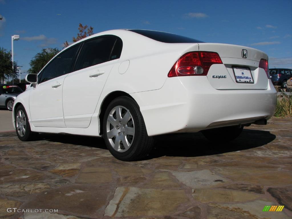 2007 Civic LX Sedan - Taffeta White / Ivory photo #5