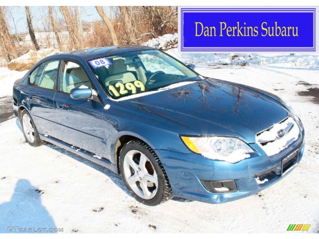 2008 Legacy 2.5i Sedan - Newport Blue Pearl / Warm Ivory photo #1