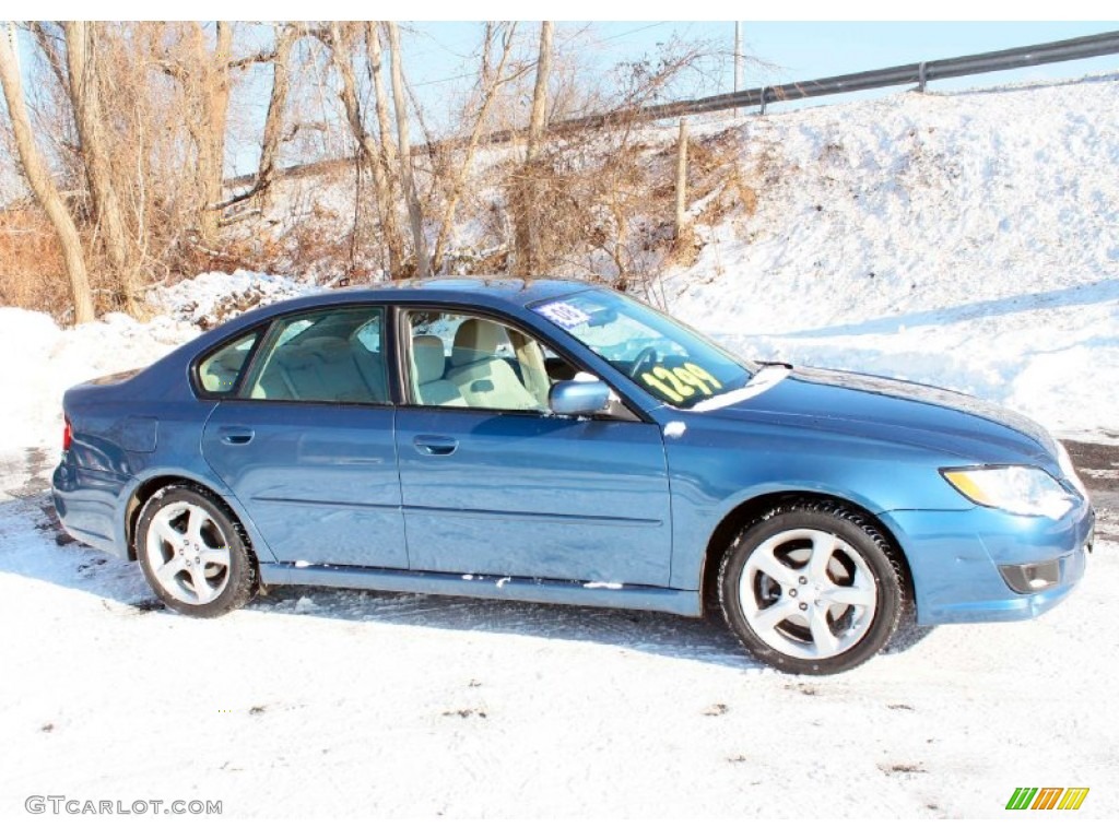 2008 Legacy 2.5i Sedan - Newport Blue Pearl / Warm Ivory photo #4