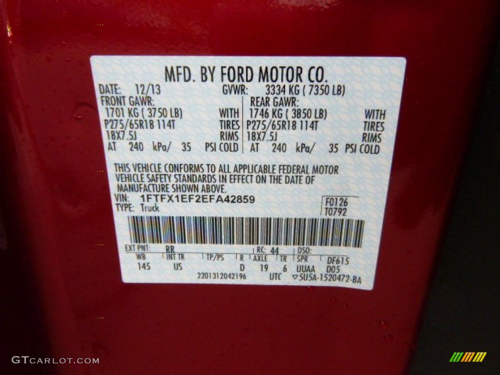 2014 F150 XLT SuperCab 4x4 - Ruby Red / Steel Grey photo #20