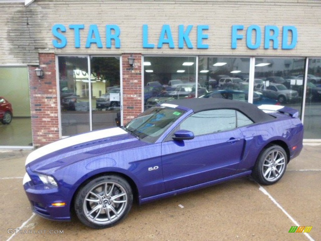 2014 Mustang GT Premium Convertible - Deep Impact Blue / Charcoal Black photo #1