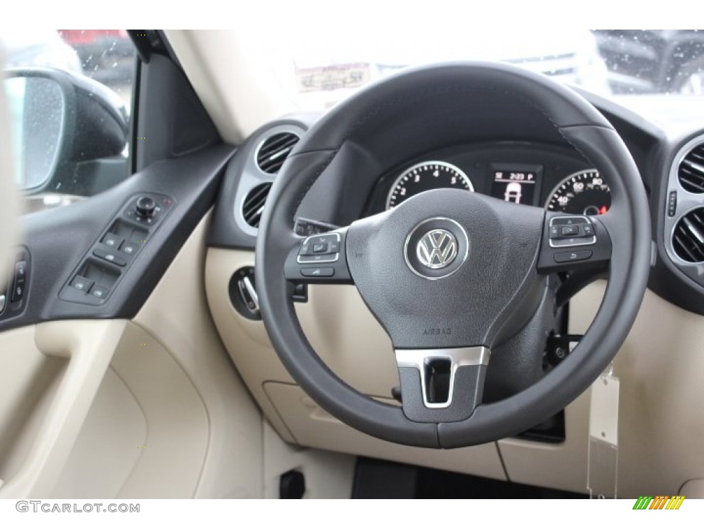 2014 Volkswagen Tiguan SE Beige Steering Wheel Photo #89127503