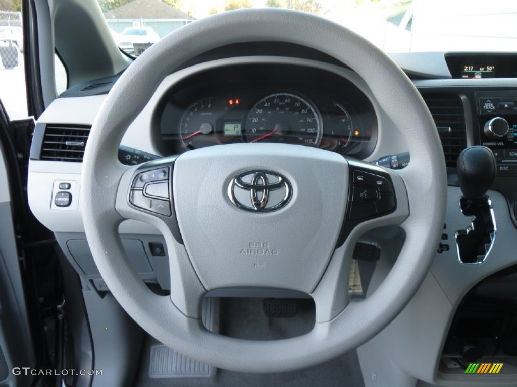 2014 Toyota Sienna LE Light Gray Steering Wheel Photo #89130680