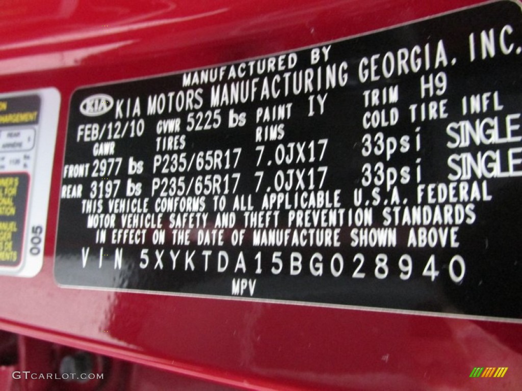 2011 Sorento LX AWD - Spicy Red / Gray photo #19