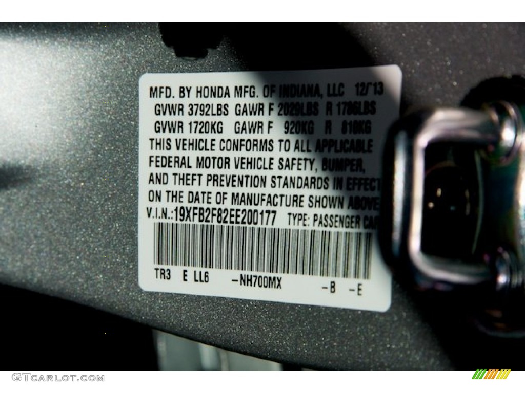 2014 Civic Color Code NH700MX for Alabaster Silver Metallic Photo #89134695