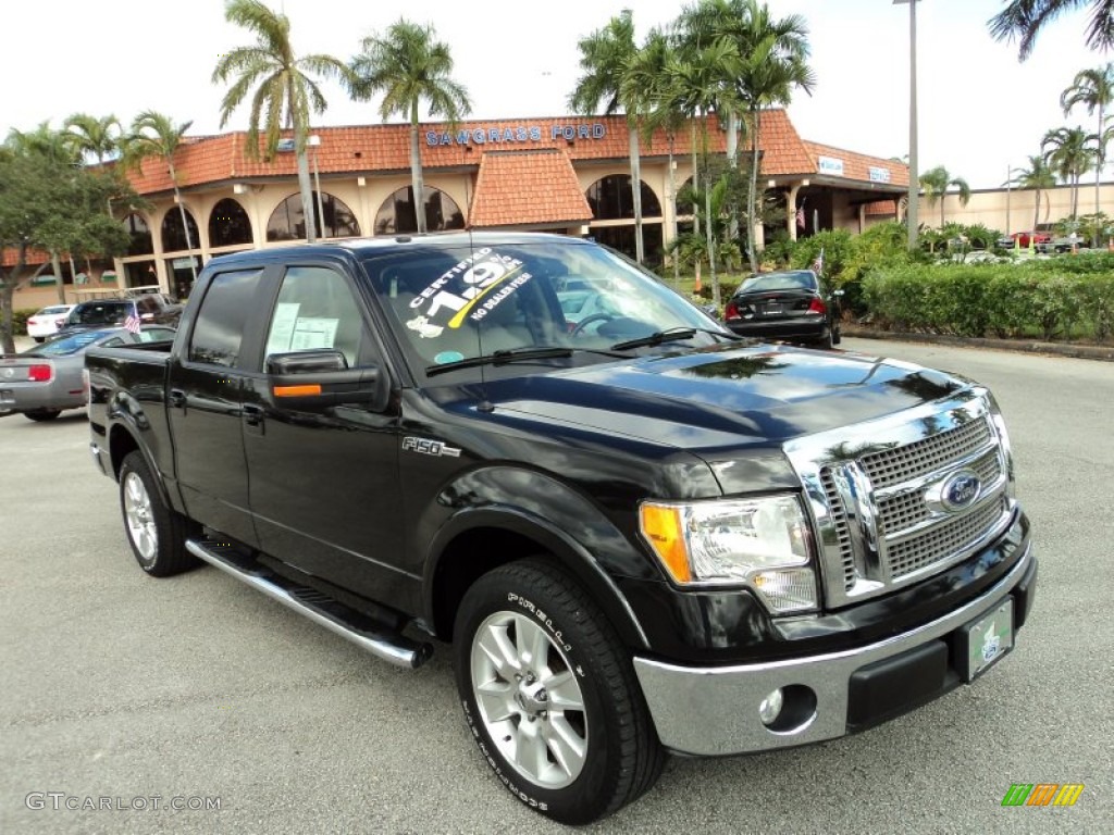 2010 F150 Lariat SuperCrew - Tuxedo Black / Tan photo #1