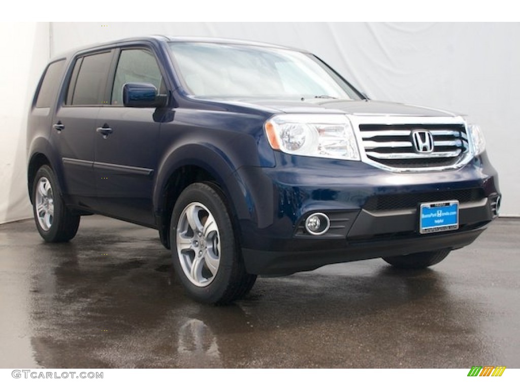 2014 Pilot EX-L - Obsidian Blue Pearl / Gray photo #1