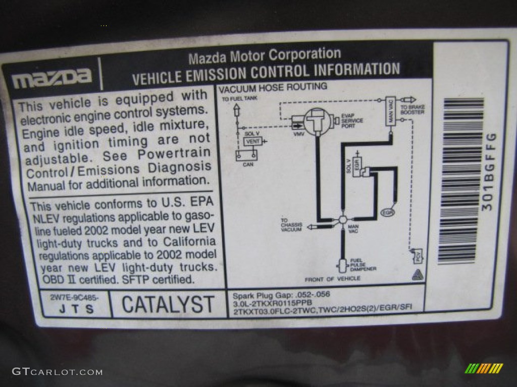 2002 Mazda Tribute ES V6 Info Tag Photos