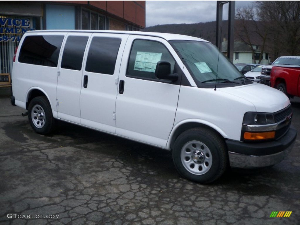 2014 Express 1500 Passenger LT AWD - Summit White / Medium Pewter photo #1