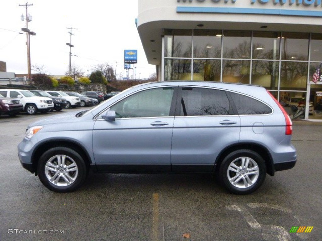 2010 CR-V EX-L AWD - Glacier Blue Metallic / Gray photo #2