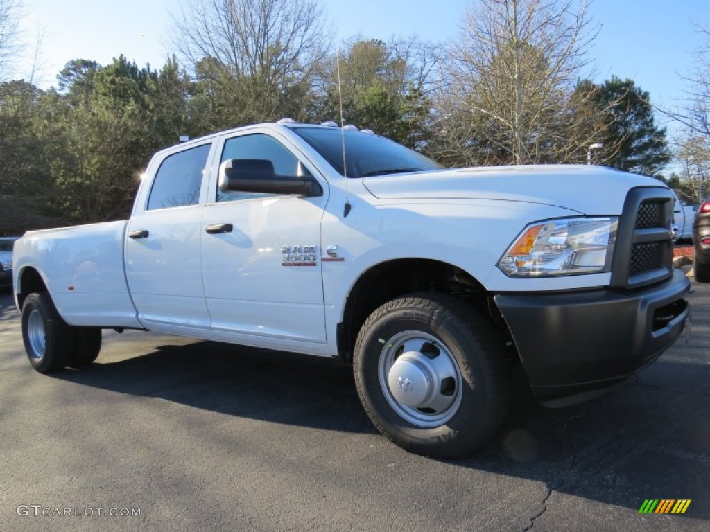 Bright White 2014 Ram 3500 Tradesman Crew Cab 4x4 Dually Exterior Photo #89141430