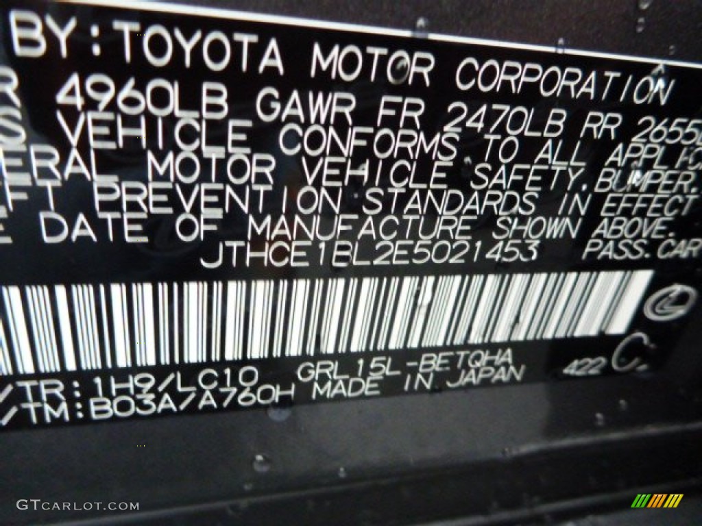 2014 GS Color Code 1H9 for Nebula Gray Pearl Photo #89141862