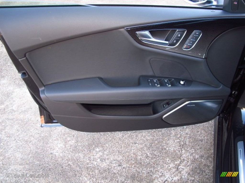 2014 Audi S7 Prestige 4.0 TFSI quattro Black Perforated Valcona Door Panel Photo #89144835