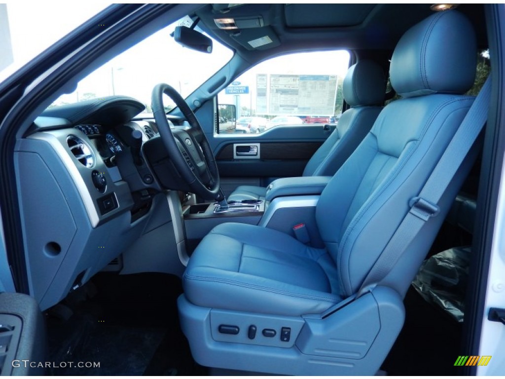 Steel Grey Interior 2014 Ford F150 Lariat SuperCrew Photo #89146002