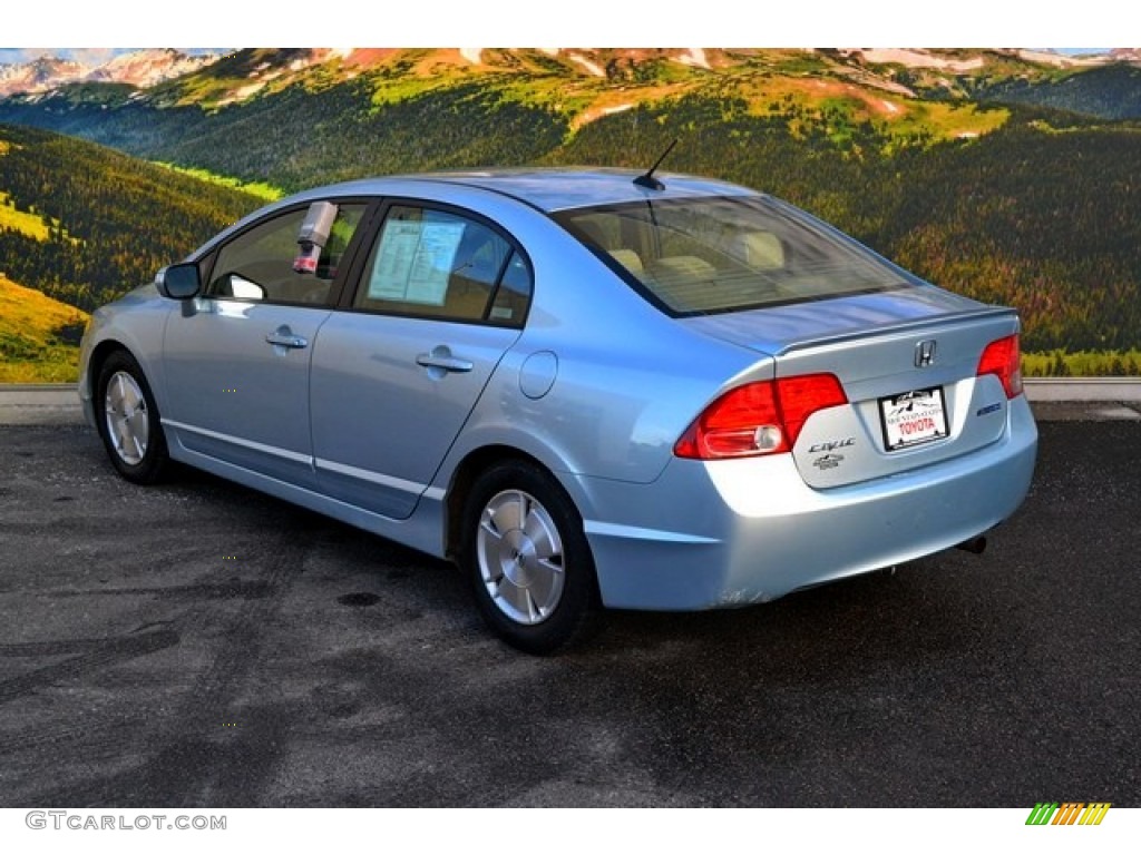 2008 Civic Hybrid Sedan - Opal Silver Blue Metallic / Ivory photo #7