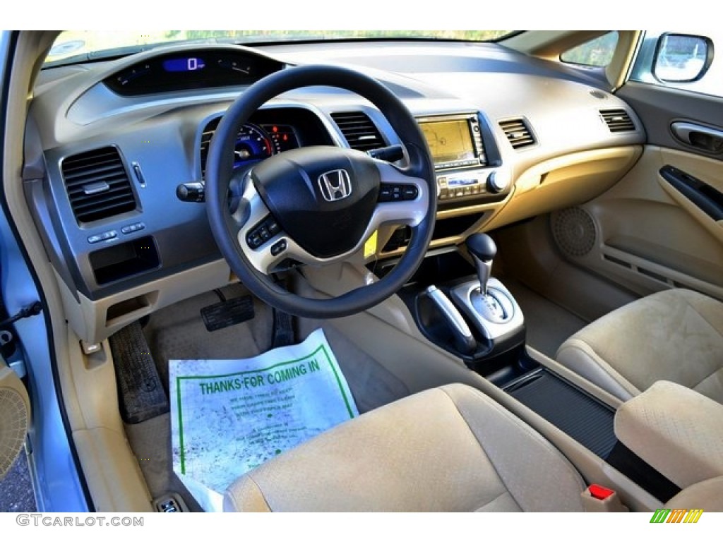 2008 Civic Hybrid Sedan - Opal Silver Blue Metallic / Ivory photo #9