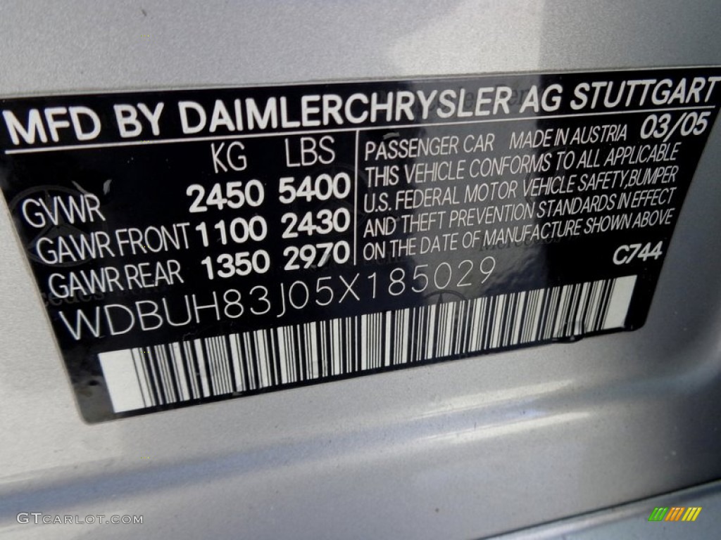 2005 E Color Code 744 for Brilliant Silver Metallic Photo #89154072