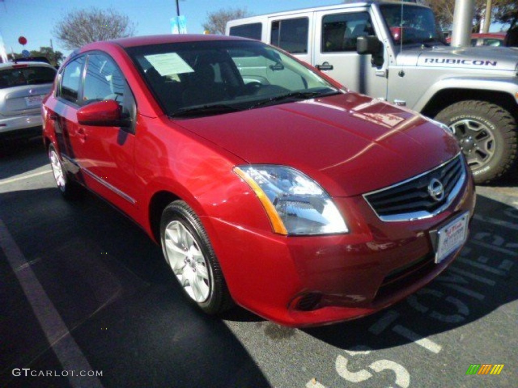 2011 Sentra 2.0 S - Lava Red / Beige photo #3