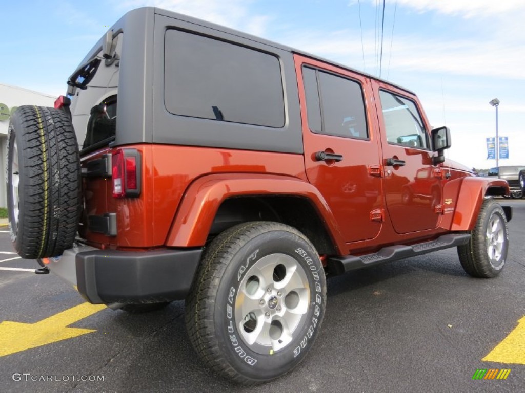 2014 Wrangler Unlimited Sahara 4x4 - Copperhead Pearl / Black photo #7