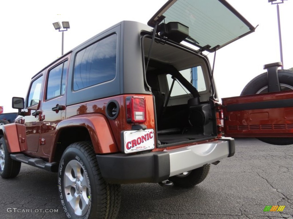 2014 Wrangler Unlimited Sahara 4x4 - Copperhead Pearl / Black photo #15