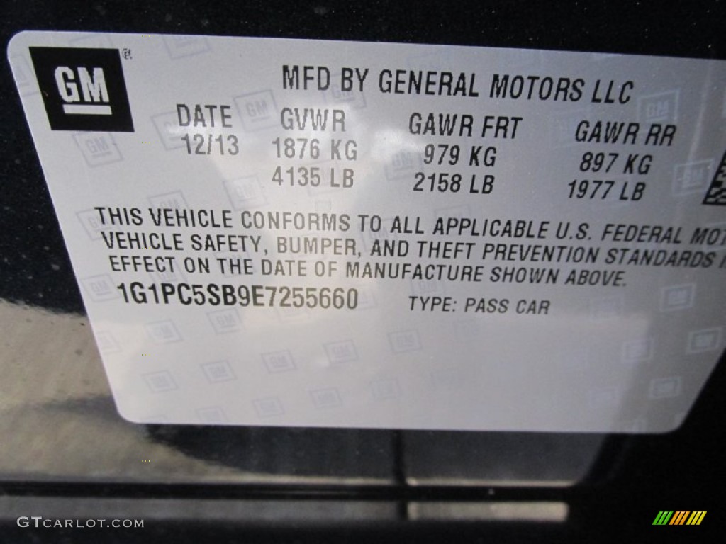 2014 Cruze LT - Blue Ray Metallic / Jet Black photo #19