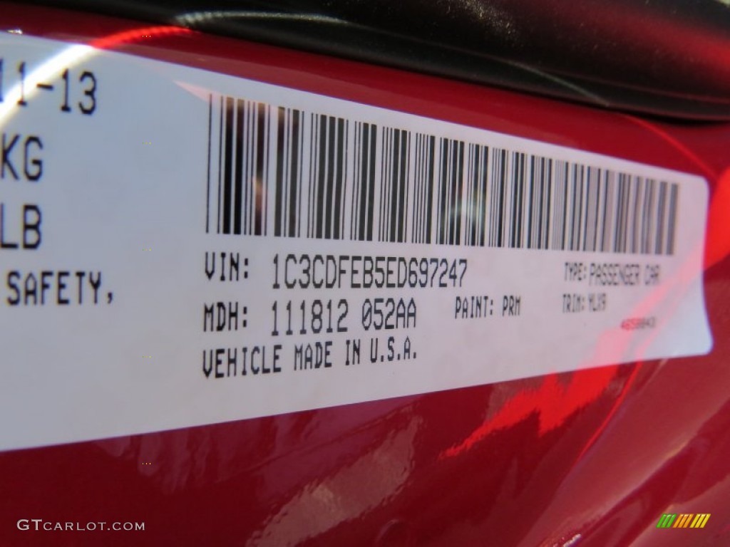 2014 Dart Color Code PRM for Redline 2 Coat Pearl Photo #89166367