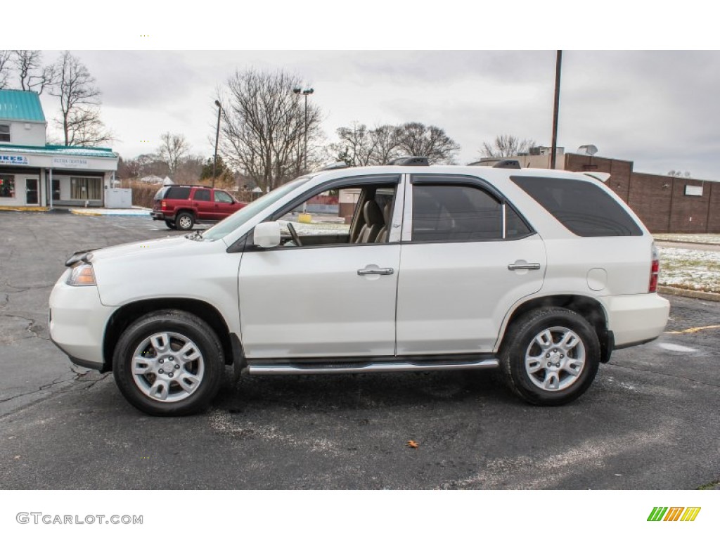 2005 MDX  - Aspen White Pearl / Saddle photo #3