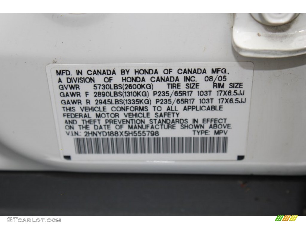 2005 MDX  - Aspen White Pearl / Saddle photo #19