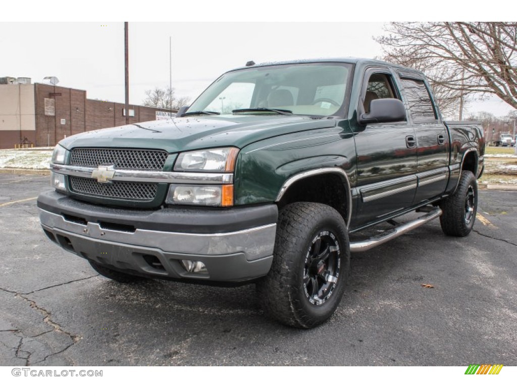 2005 Silverado 1500 LS Crew Cab - Dark Green Metallic / Tan photo #1